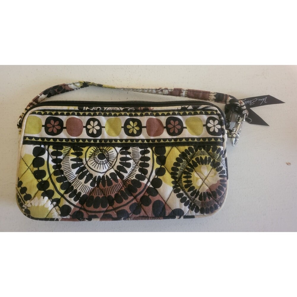Vera Bradley Zip Wristlet Wallet w/ Wrist Strap, Credit Card, Folding
